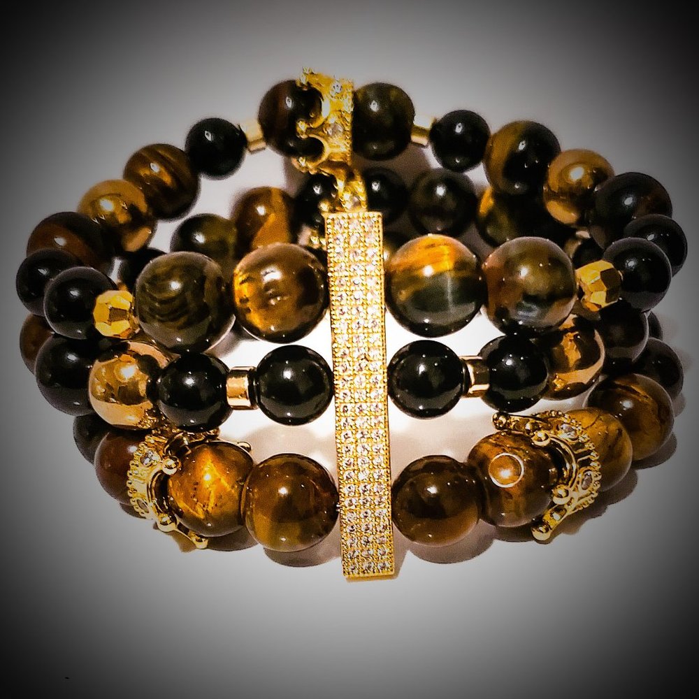 THE “NATURAL” TIGER EYE 3PC. SET